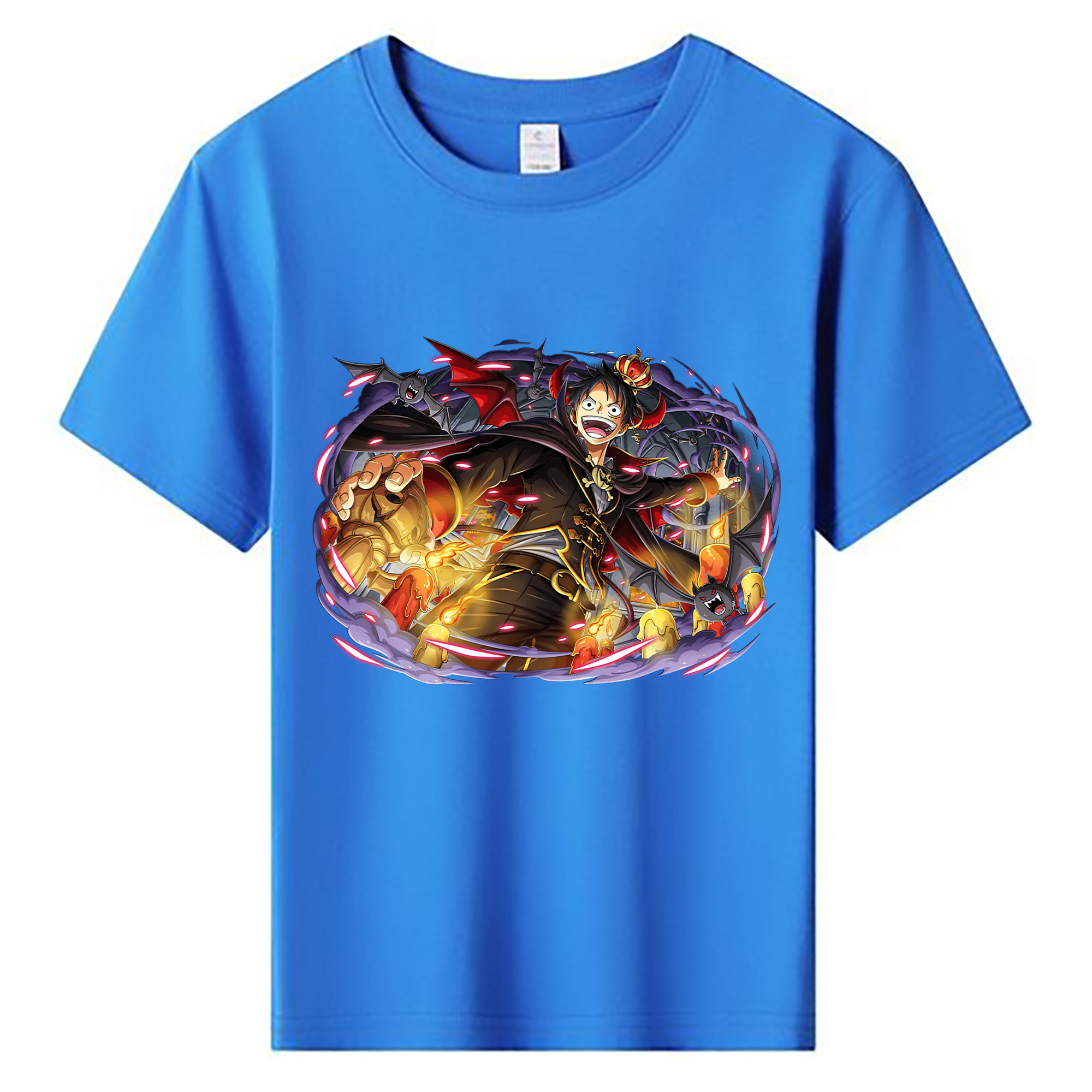 ワンピース モンキー・D・ルフィ ONE PIECE Monkey D. Luffy 綿100％キッズTシャツ（フロントプリント）